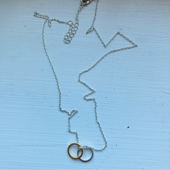 Sterling Silver Rose Gold Infinity Short Necklace - Picture 1 of 2